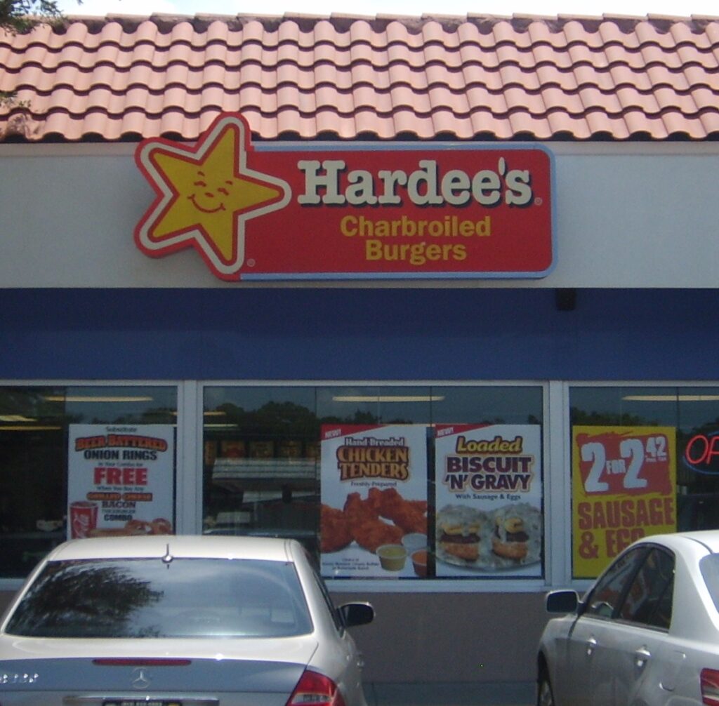 Hardees Digital Print Wall Cabinet Sign