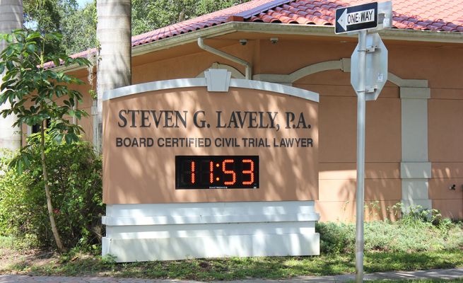 Steven Lavely Law Bradenton Monument Sign