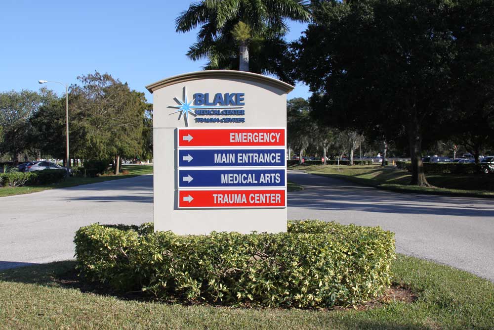 Blake Medical Center Bradenton - Free standing business sign - Wayfinding Signs