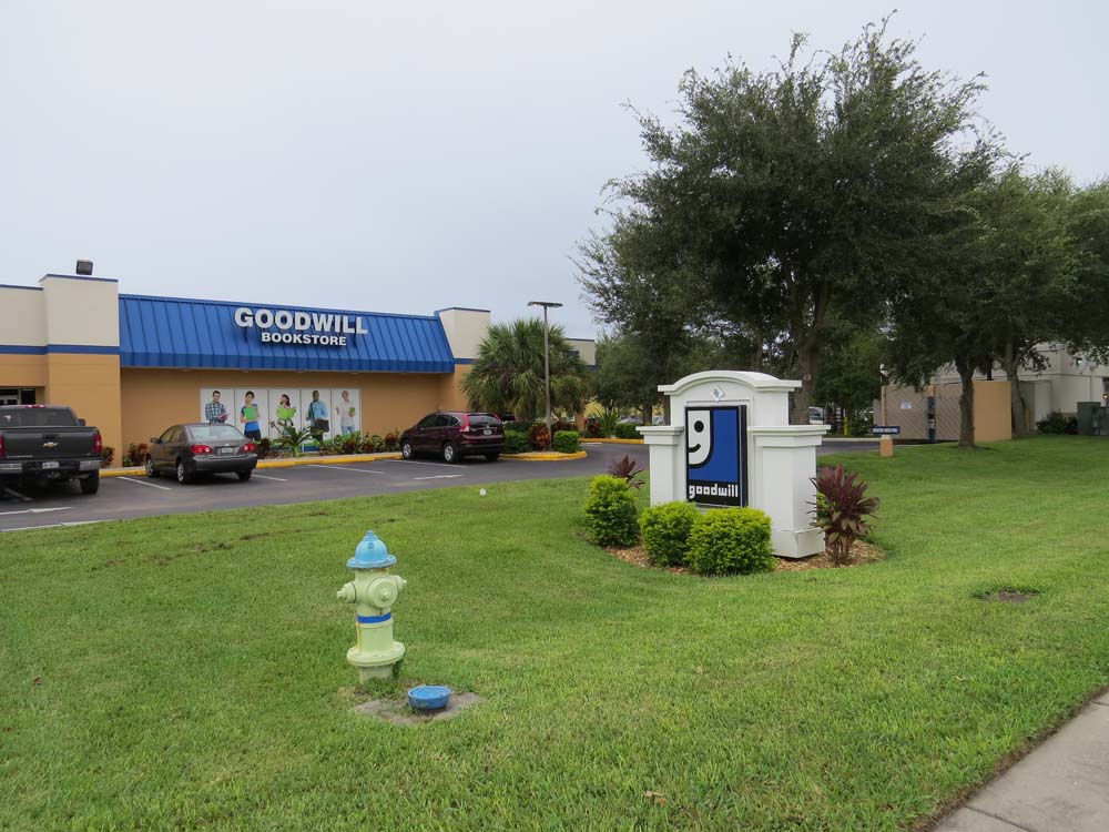 Goodwill building sign and monument sign