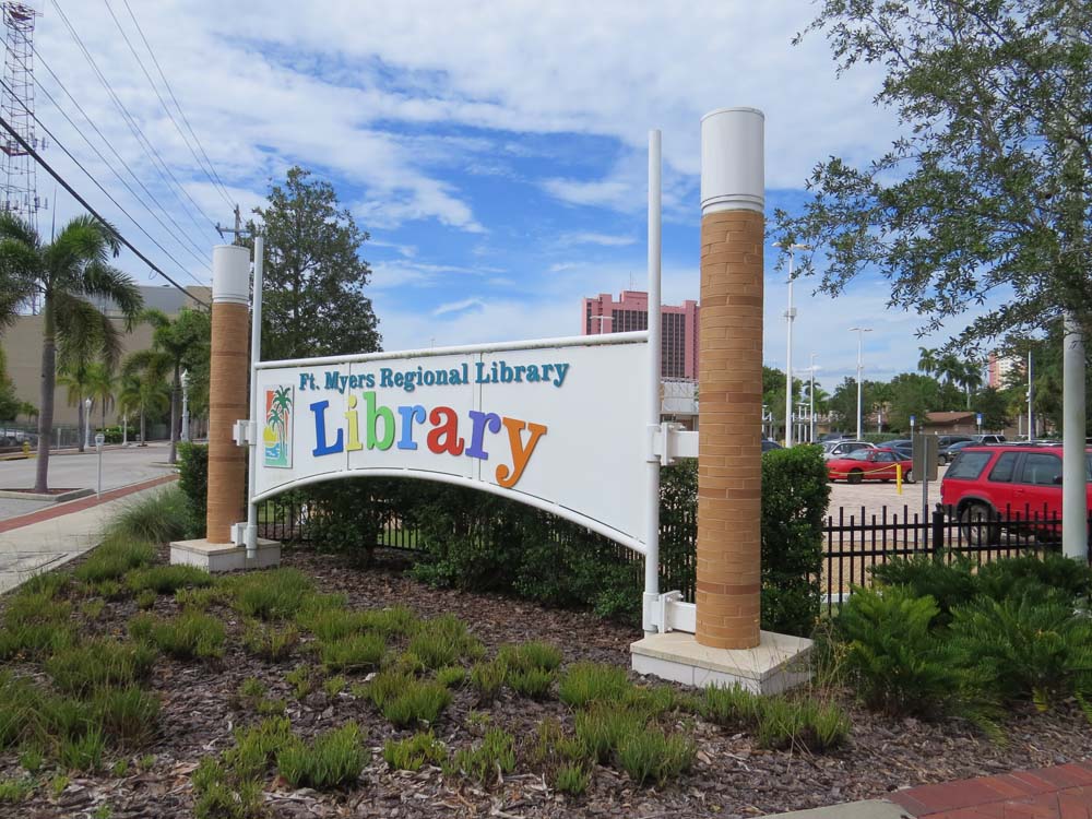 Government Building Signage - Ft Myers Regional Library Freestanding Sign