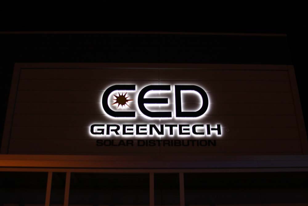 CED Greentech Palmetto - Reverse illuminated channel letter sign