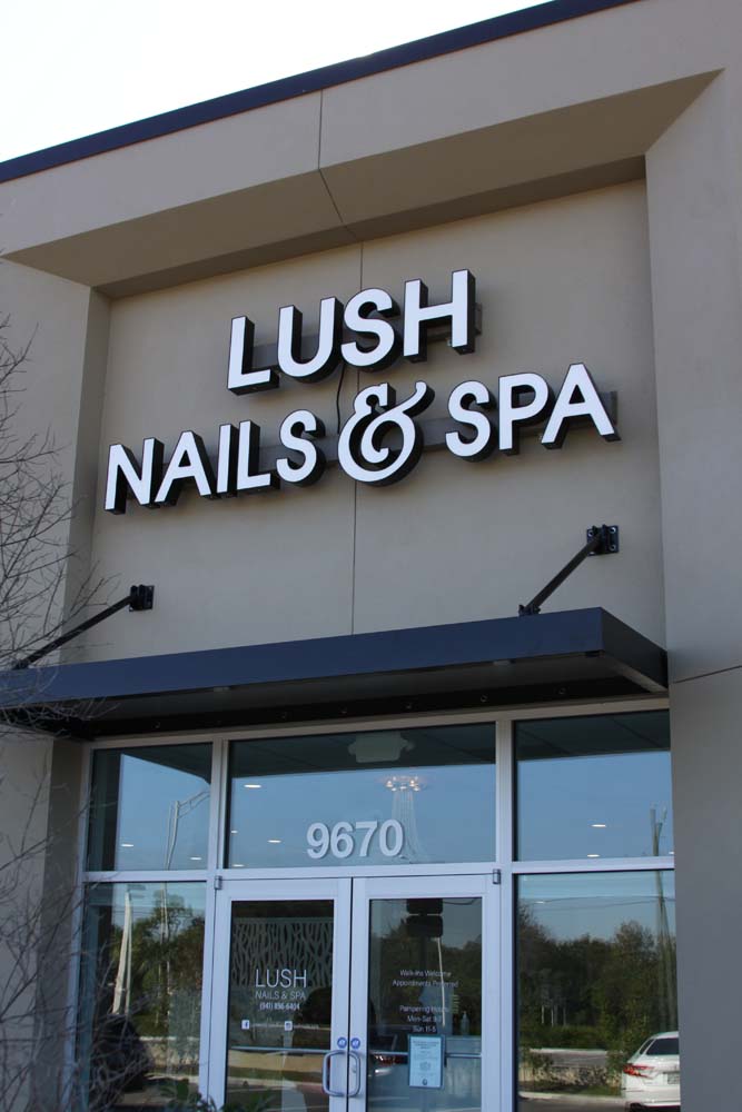 Lush Nails & Spa Bradenton raceway channel letter sign