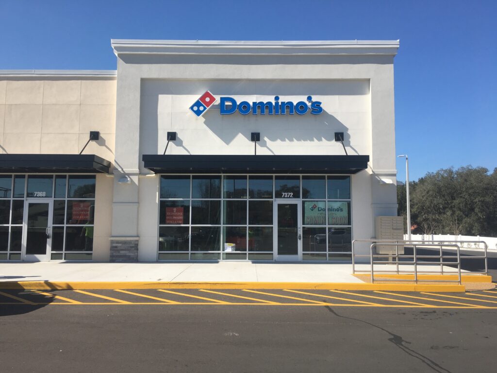 Domino's Lakeland FL - Raceway Mounted Channel Letter Restaurant Sign