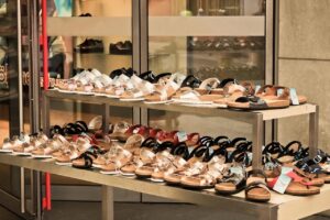 Shoe store women shoe display